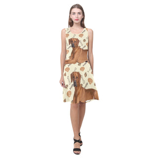 Rhodesian Ridgeback Dog Sleeveless Splicing Shift Dress - TeeAmazing