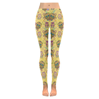 Sugar Skull Low Rise Leggings - TeeAmazing