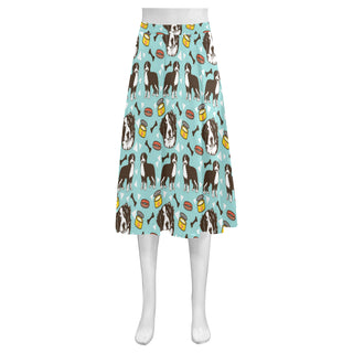 Bernese Mountain Pattern Mnemosyne Women's Crepe Skirt - TeeAmazing