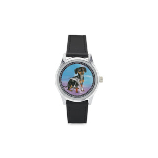 Dachshund Water Colour No.1 Kid's Stainless Steel Leather Strap Watch - TeeAmazing