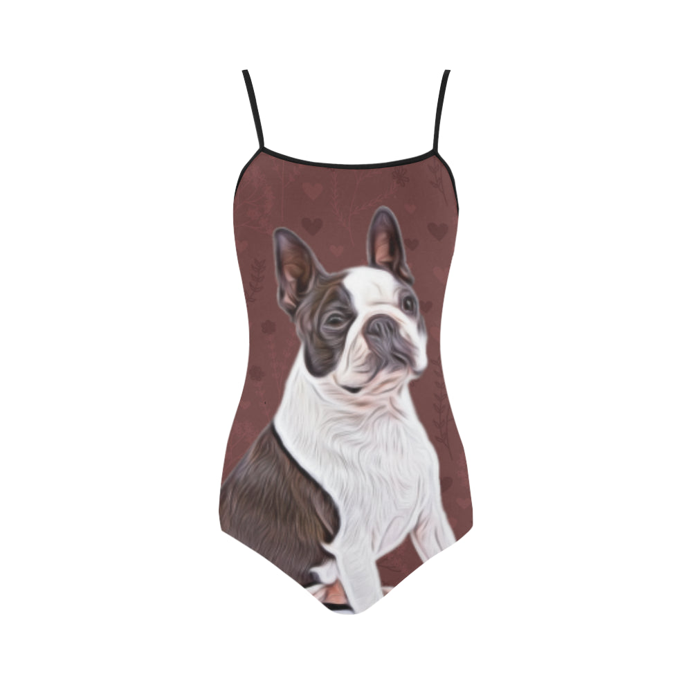 Boston Terrier Lover Strap Swimsuit - TeeAmazing