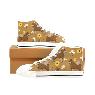 Eurasier Flower White Men’s Classic High Top Canvas Shoes /Large Size - TeeAmazing