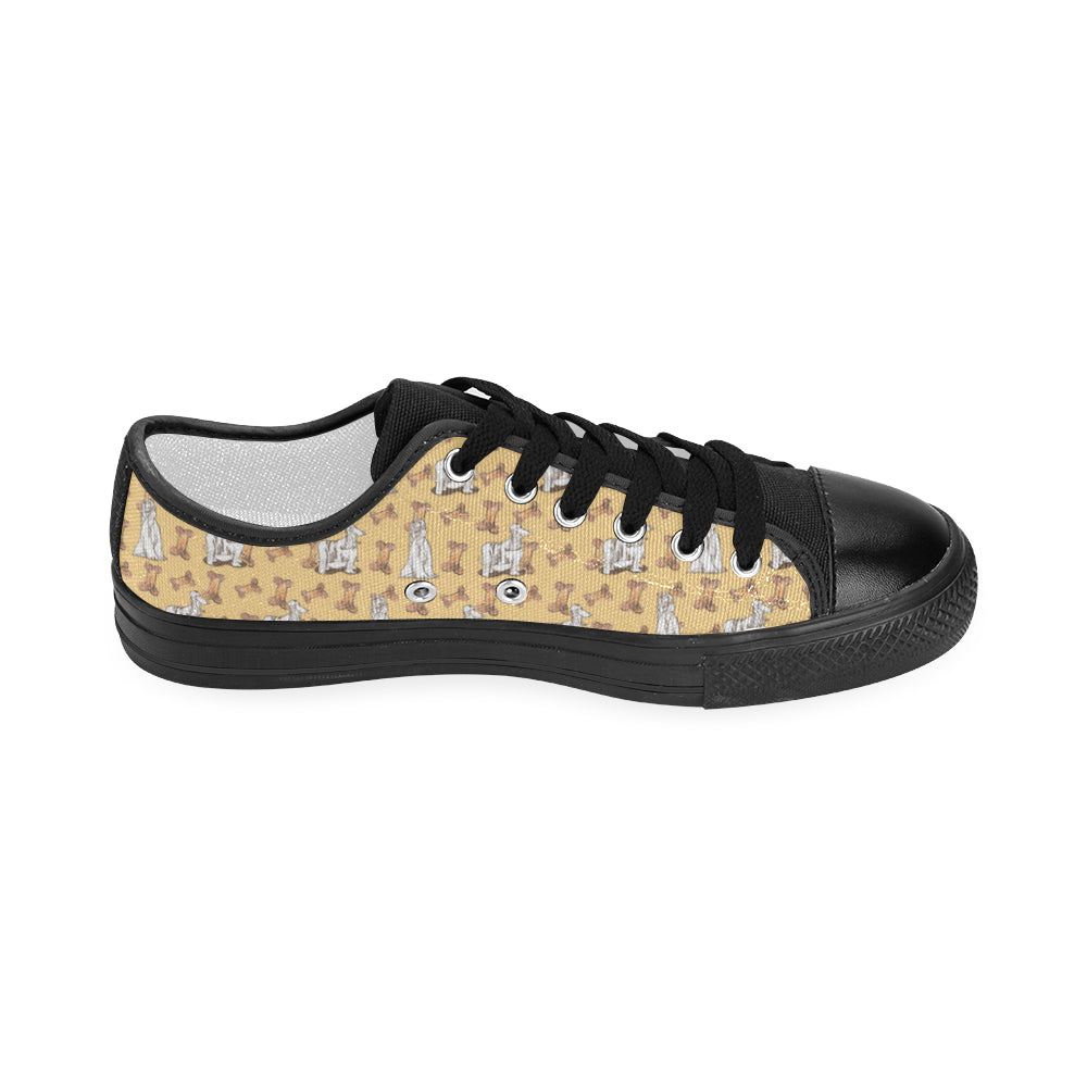 Afghan Hound Pattern Black Men's Classic Canvas Shoes - TeeAmazing