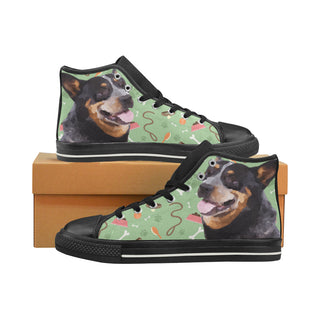Australian Cattle Dog Black High Top Canvas Shoes for Kid - TeeAmazing