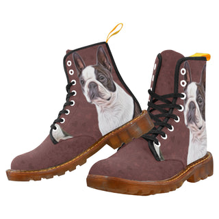 Boston Terrier Lover Black Boots For Men - TeeAmazing