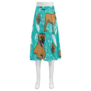 Bullmastiff Flower Mnemosyne Women's Crepe Skirt (Model D16) - TeeAmazing