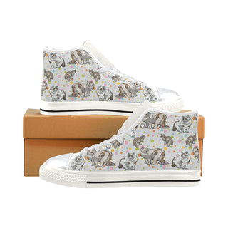 Ragamuffin Cat White High Top Canvas Shoes for Kid - TeeAmazing