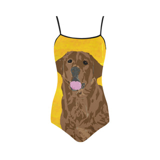 Chocolate Labrador Strap Swimsuit - TeeAmazing