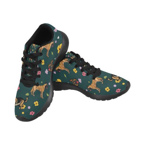 Tervuren Flower Black Sneakers for Women - TeeAmazing