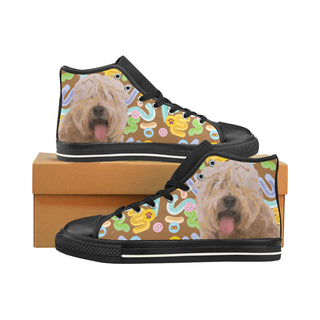 Soft Coated Wheaten Terrier Black Men’s Classic High Top Canvas Shoes /Large Size - TeeAmazing