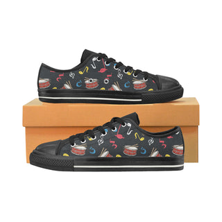 Snare Drum Pattern Black Low Top Canvas Shoes for Kid - TeeAmazing