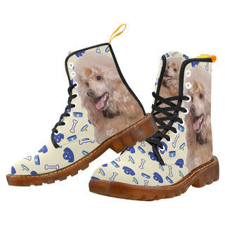 Poodle Dog Black Boots For Men - TeeAmazing
