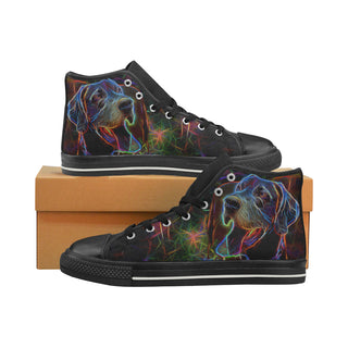 Great Dane Glow Design 1 Black Women's Classic High Top Canvas Shoes - TeeAmazing