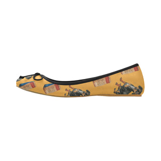 Dachshund Water Colour Pattern No.1 Juno Ballet Pumps - TeeAmazing