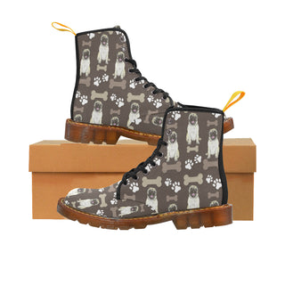 Pug Water Colour Pattern No.1 Black Boots For Men - TeeAmazing