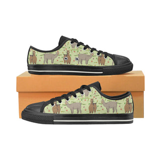 llama Black Canvas Women's Shoes/Large Size - TeeAmazing