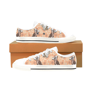 Chinese Crested Flower White Men's Classic Canvas Shoes/Large Size - TeeAmazing