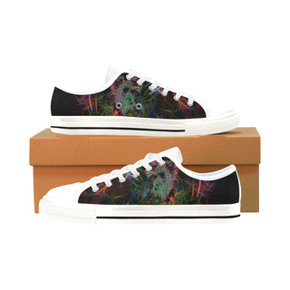 Scottish Terrier Glow Design 1 White Men's Classic Canvas Shoes/Large Size - TeeAmazing