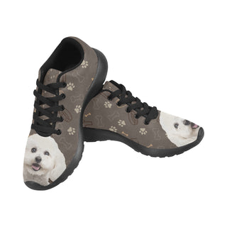 Bichon Frise Dog Black Sneakers for Men - TeeAmazing