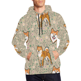 Akita Flower All Over Print Hoodie for Men (USA Size) (Model H13) - TeeAmazing