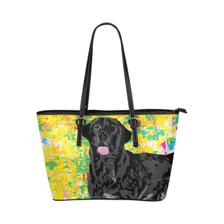 Black Lab Leather Tote Bag/Small - TeeAmazing