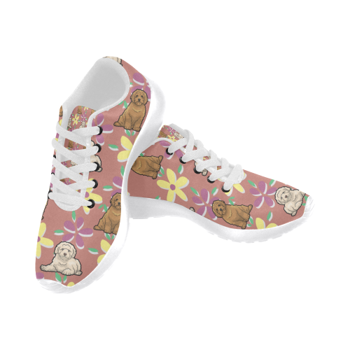 Labradoodle Flower White Men’s Running Shoes (Model 020) - TeeAmazing