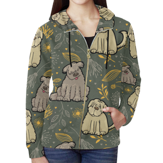 Briard Flower All Over Print Full Zip Hoodie for Women (Model H14) - TeeAmazing