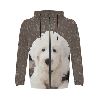 Old English Sheepdog Dog All Over Print Full Zip Hoodie for Men - TeeAmazing