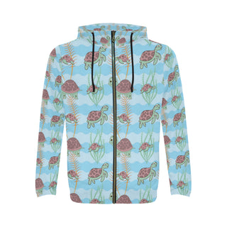 Turtle All Over Print Full Zip Hoodie for Men - TeeAmazing