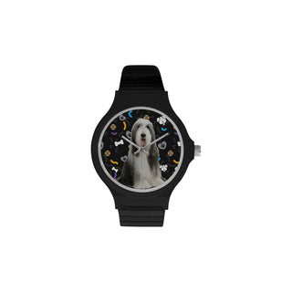 Bearded Collie Dog Unisex Round Plastic Watch - TeeAmazing