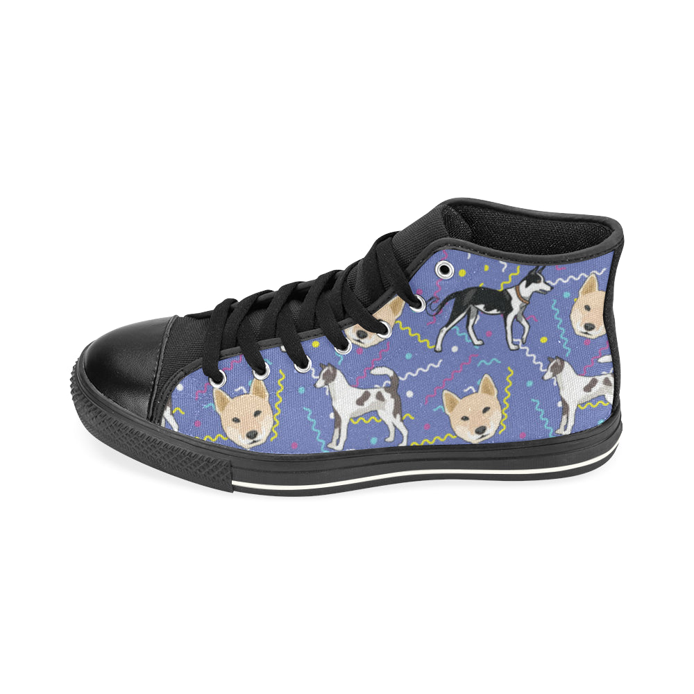 Canaan Dog Black High Top Canvas Women's Shoes/Large Size - TeeAmazing