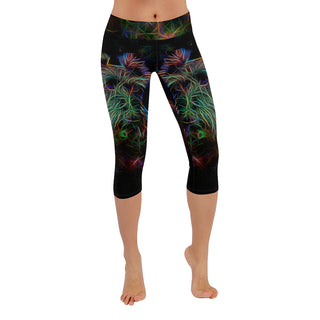 Scottish Terrier Glow Design 1 Low Rise Capri Leggings (Invisible Stitch) (Model L08) - TeeAmazing