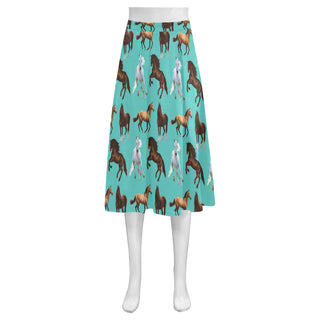 Horse Pattern Mnemosyne Women's Crepe Skirt - TeeAmazing