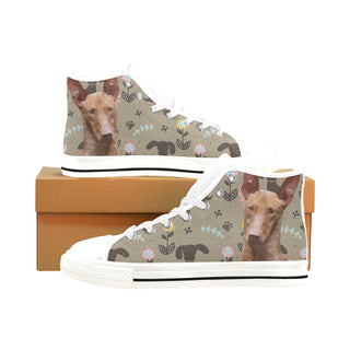 Podenco Canario Dog White Men’s Classic High Top Canvas Shoes /Large Size - TeeAmazing