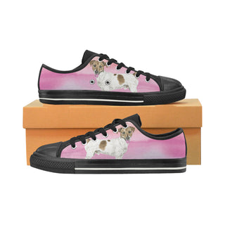 Jack Russell Terrier Water Colour No.1 Black Women's Classic Canvas Shoes - TeeAmazing