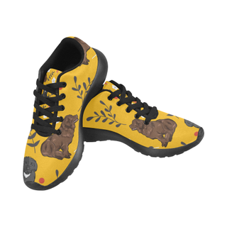 Newfoundland Flower Black Men’s Running Shoes (Model 020) - TeeAmazing