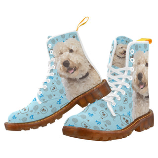 labradoodle White Boots For Women - TeeAmazing