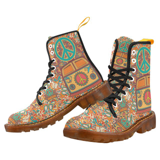 Hippie Van Black Boots For Women - TeeAmazing