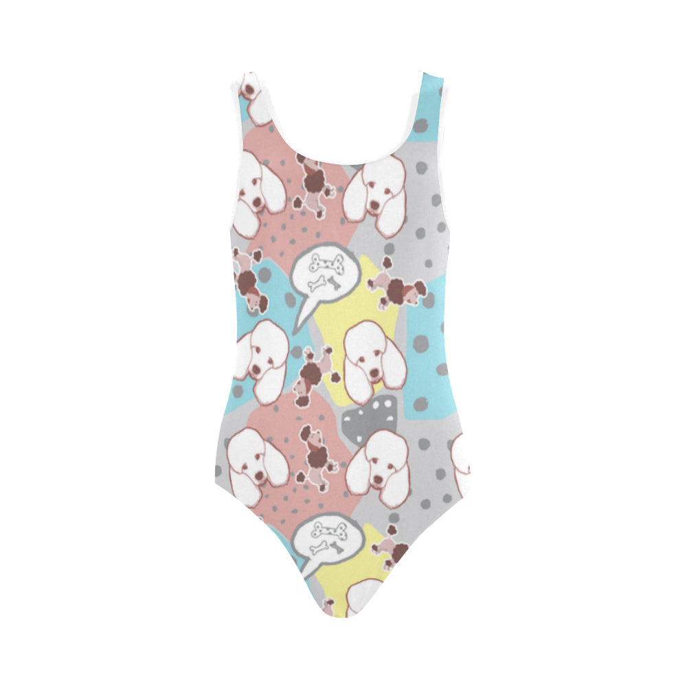 Poodle Pattern Vest One Piece Swimsuit - TeeAmazing