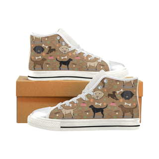 Labrador 3 Colors White Women's Classic High Top Canvas Shoes - TeeAmazing