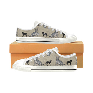 Lykoi White Low Top Canvas Shoes for Kid - TeeAmazing