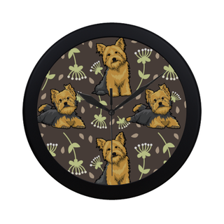 Cairn terrier Flower Black Circular Plastic Wall clock - TeeAmazing