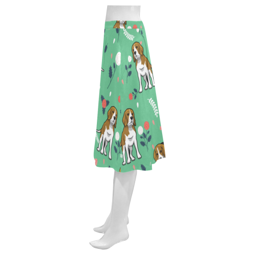 Beagle Flower Mnemosyne Women's Crepe Skirt (Model D16) - TeeAmazing