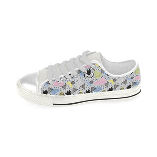 American Staffordshire Terrier Pattern White Low Top Canvas Shoes for Kid - TeeAmazing