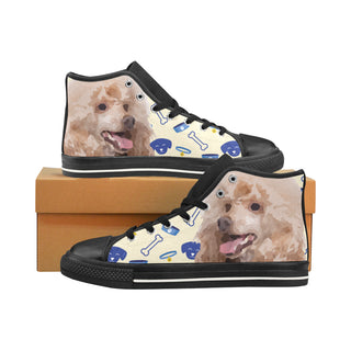 Poodle Dog Black Men’s Classic High Top Canvas Shoes /Large Size - TeeAmazing