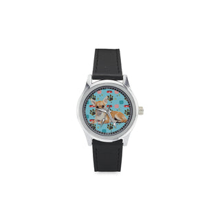 Chihuahua Kid's Stainless Steel Leather Strap Watch - TeeAmazing