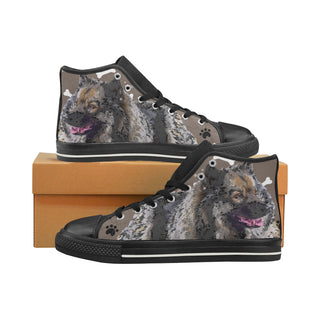 Keeshond Black High Top Canvas Shoes for Kid - TeeAmazing