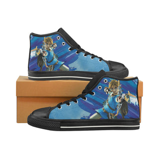 Link with Arrow Black High Top Canvas Women's Shoes/Large Size - TeeAmazing