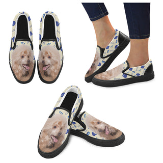 Poodle Dog Black Women's Slip-on Canvas Shoes - TeeAmazing