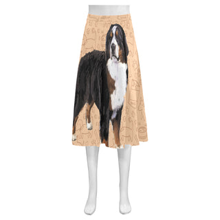 Bernese Mountain Mnemosyne Women's Crepe Skirt (Model D16) - TeeAmazing